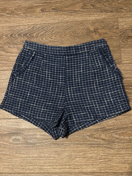 The Pants Store Pants - High-Waist Navy & White Tweed Women's Shorts The Pants Store Vintage Size Medium